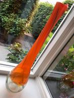 Murano stijl confetti glazen vaas 65 cm retro vintage stijl, Gebruikt, 50 tot 75 cm, Oranje, Ophalen of Verzenden
