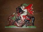 Muurdecoratie gietijzer Joris en de draak, Ophalen of Verzenden, Gebruikt