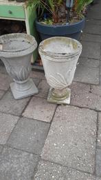 2 vintage zware Franse beton bloembakken, Tuin en Terras, Bloembakken en Plantenbakken, Ophalen, Overige materialen, Gebruikt