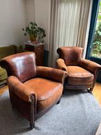 Twee schapenleren fauteuils, Gebruikt, Minder dan 75 cm, Leer, Ophalen of Verzenden