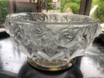 Grote glazen schaal op verzilverde voet, Antiek en Kunst, Antiek | Glas en Kristal, Ophalen of Verzenden
