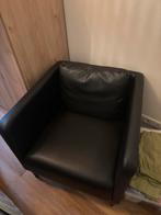 2 zwarte ikea ektorp fauteuil stoel, Ophalen, Minder dan 75 cm, Leer, Zo goed als nieuw