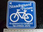 sticker staadegaard fietsen gemert logo, Verzenden, Zo goed als nieuw, Bedrijf of Vereniging