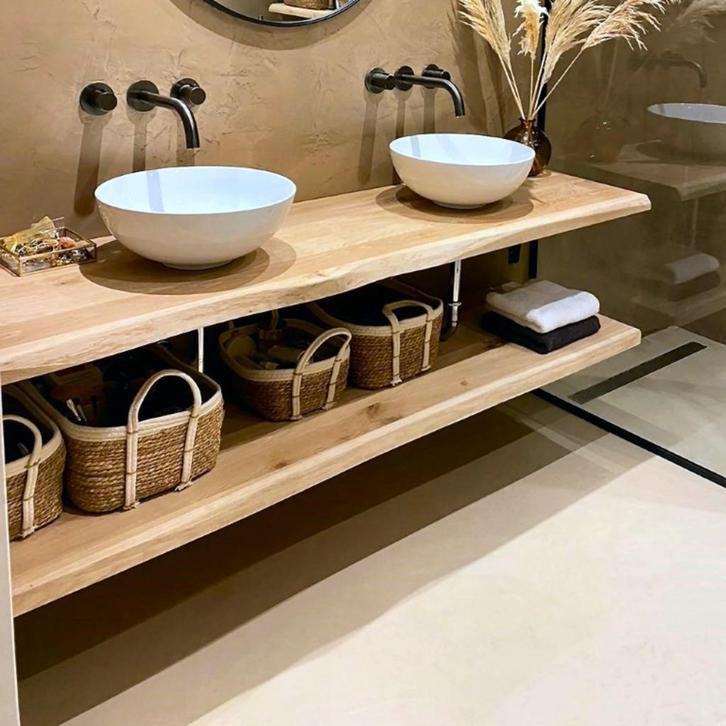 Massief eiken | eiken | plank | werkblad | bureau | boomstam, Doe-het-zelf en Verbouw, Hout en Planken, Nieuw, Plank, Eiken, Minder dan 200 cm