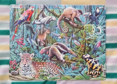 Larsen - puzzel - jungle dieren, Kinderen en Baby's, Speelgoed | Kinderpuzzels, Zo goed als nieuw, Meer dan 50 stukjes, Ophalen of Verzenden