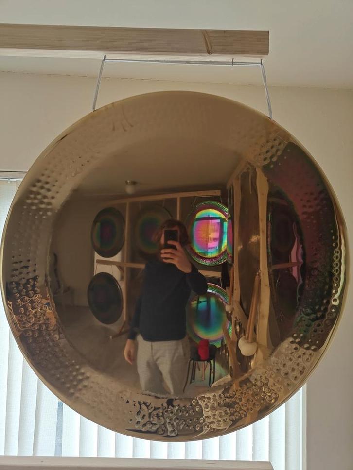 Koperkleurige Gong - Nieuw - 100cm, Muziek en Instrumenten, Percussie, Nieuw, Melodische percussie, Ophalen of Verzenden