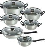 Excellent Houseware 12 delig RVS Pannenset, Ophalen, Nieuw