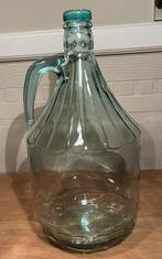 Brocante glazen fles met glazen stop 37,5 cm, Huis en Inrichting, Woonaccessoires | Vazen, Gebruikt, Ophalen of Verzenden, Glas