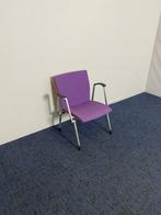 2 x Fauteuil Ahrend, paarse stof, aluminium frame, Huis en Inrichting, Fauteuils, Ophalen, Gebruikt, Minder dan 75 cm, Stof