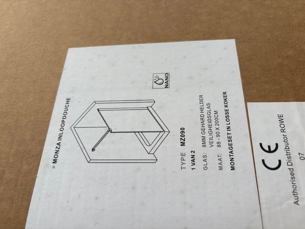 Monza douchecabine 100x90 cm - Monza, Doe-het-zelf en Verbouw, Glas en Ramen, Ophalen, Nieuw, Glasplaat, 160 cm of meer