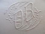 antiek linnen laken met monogram *Marries*, Antiek en Kunst, Antiek | Kleden en Textiel, Verzenden
