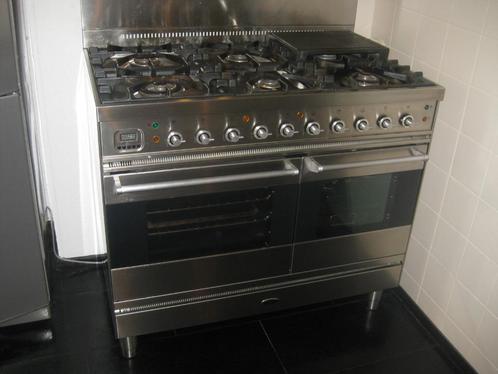 Boretti Victor RVS fornuis, Witgoed en Apparatuur, Fornuizen, Gebruikt, Vrijstaand, Gas, 5 kookzones of meer, 90 tot 95 cm, 60 cm of meer
