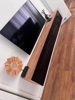 Tv-meubel KINGSTON 210 cm gouden eik/hoogglans zwart, Huis en Inrichting, Ophalen, Zo goed als nieuw, 200 cm of meer, Minder dan 100 cm