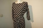 Ladress polkadot stretch travel stof jurk strik band XS/S, Kleding | Dames, Overige kleuren, Verzenden, Zo goed als nieuw, Knielengte