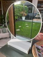 Ronde witte kaptafel spiegel, Huis en Inrichting, Woonaccessoires | Spiegels, Ophalen, Rond, Minder dan 50 cm, Minder dan 100 cm