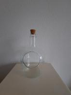 Bloemen Fles  30 cm, Huis en Inrichting, Woonaccessoires | Vazen, Ophalen, Wit, Minder dan 50 cm, Glas