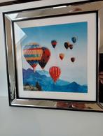 Lijst met luchtballonnen in spiegel frame, Huis en Inrichting, Woonaccessoires | Schilderijen, Tekeningen en Foto's, Minder dan 50 cm