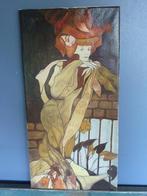 Jugendstil stijl, Art Nouveau, olieverf schilderij, Ophalen of Verzenden