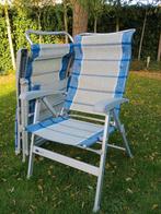 2x Dukdalf campingstoelen / kampeerstoelen + voetsteun, Caravans en Kamperen, Kampeermeubelen, Ophalen, Gebruikt, Campingstoel