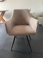 6 Bouclé Eetkamerstoelen!, Huis en Inrichting, Stoelen, Ophalen, Bruin, Zo goed als nieuw, Stof