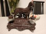 Antiek bronzen inktstel met jachthond, Antiek en Kunst, Ophalen of Verzenden