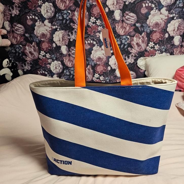 Action strandtas, Sieraden, Tassen en Uiterlijk, Tassen | Reistassen en Weekendtassen, Nieuw, Blauw, 40 tot 60 cm, Minder dan 20 cm