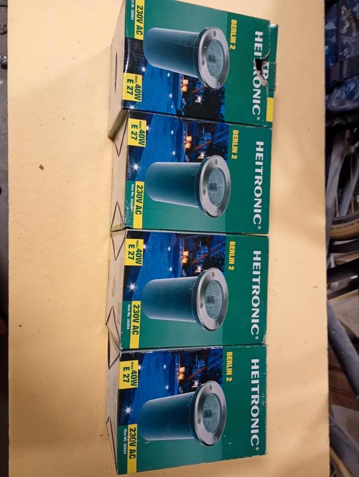 Heitronic grondspots Berlin 2 nieuw 4 stuks, Tuin en Terras, Buitenverlichting, Zo goed als nieuw, Spots, Rvs, Minder dan 50 watt