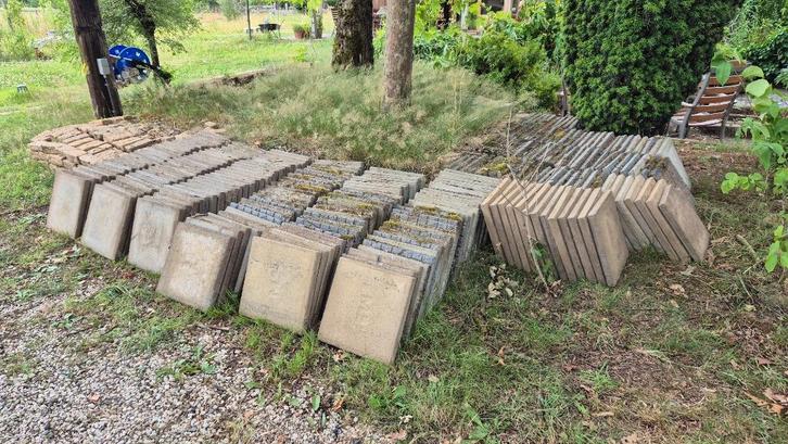 betontegels en klinkers, Tuin en Terras, Tegels en Klinkers, Gebruikt, Terrastegels, Beton, 10 m² of meer, Ophalen