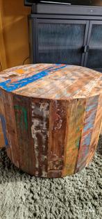 Leuke speelse salontafel op wielen, Huis en Inrichting, Tafels | Salontafels, Ophalen, Gebruikt, 50 tot 100 cm, Rond