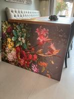 Bloemen Schilderij, Canvas, Huis en Inrichting, Ophalen of Verzenden, Zo goed als nieuw, Schilderij, 100 tot 125 cm
