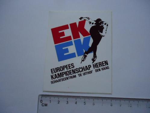 sticker oud Schaatsen EK den haag uithof kampioen europa, Verzamelen, Stickers, Zo goed als nieuw, Bedrijf of Vereniging, Verzenden
