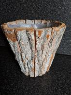 Gave houten boomschors pot bloempot plantenpot, Overige materialen, Rond, Ophalen of Verzenden, Zo goed als nieuw