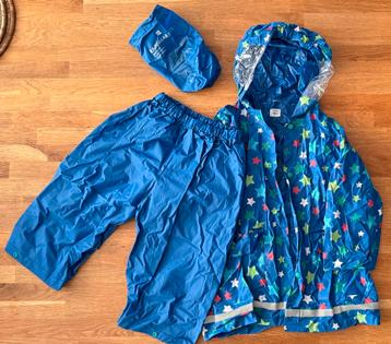 Vrolijk blauw regenpakje met sterretjes, maat 98/104 beschikbaar voor biedingen