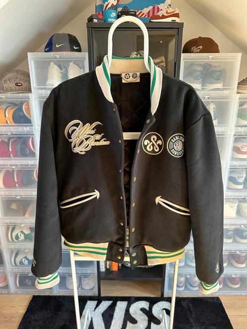 Woei x Banlieue varsity jacket Rotterdam, Kleding | Heren, Jassen | Zomer, Gedragen, Maat 48/50 (M), Zwart, Ophalen of Verzenden