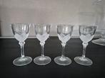 Vier prachtige kristallen borrelglaasjes - JG Durand, Ophalen of Verzenden, Zo goed als nieuw, Overige typen