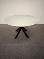 Ronde eettafel HPL lichtgrijs marmer 130cm, Huis en Inrichting, Tafels | Eettafels, Rond, Ophalen of Verzenden, Zo goed als nieuw
