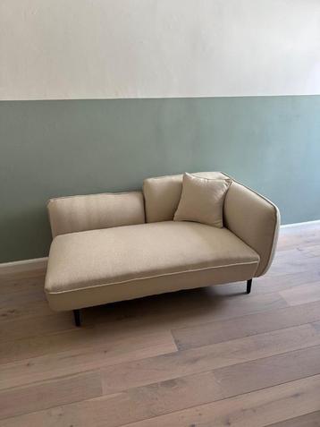 Linkszijdige chaise longue bouclé lichtbeige beschikbaar voor biedingen