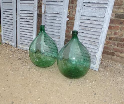 2 maal mond geblazen gistfles wijnfles, Antiek en Kunst, Curiosa en Brocante, Ophalen