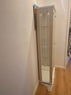 Glazen vitrinekast met spiegel achterwand, Ophalen, 50 tot 100 cm, Zo goed als nieuw, 150 tot 200 cm