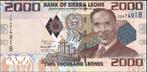 Sierra Leone bankbiljet 2000 Leones Walace-Johnsen 2021 UNC, Ophalen of Verzenden, Overige landen, Los biljet