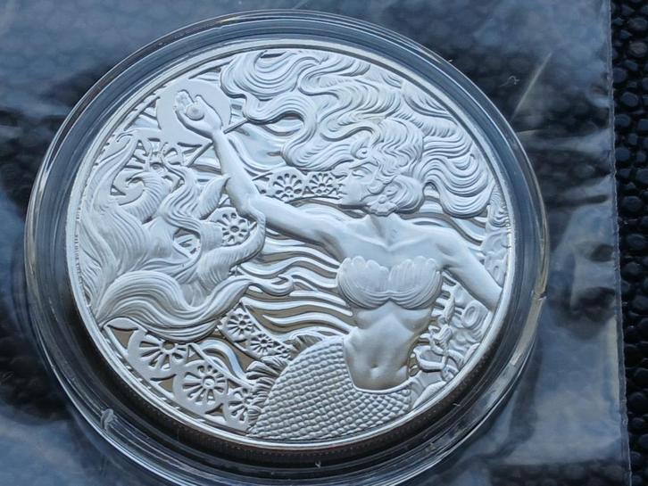2025 Samoa Pacific Mermaid & Pearl 1 oz silver BU, Postzegels en Munten, Munten | Oceanië, Zilver, Ophalen of Verzenden