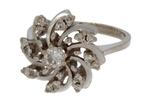 Exclusieve 14k gouden dames ring met 17 diamanten rozet, Voordeelsieraden, Ophalen of Verzenden, Met edelsteen, Dame