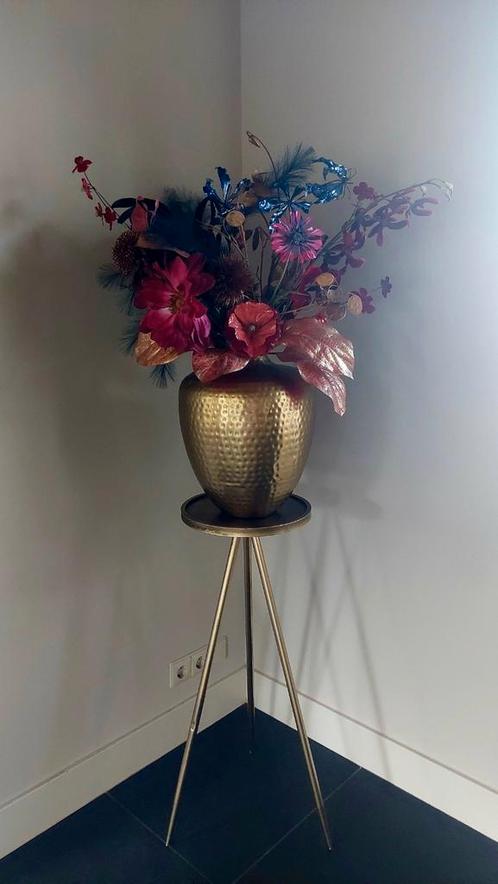 Complete set vaas + kustbloemen, Huis en Inrichting, Woonaccessoires | Vazen, Gebruikt, Overige kleuren, 75 cm of meer, Overige materialen