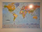 Wereldkaart op een stevige plaat, Antiek en Kunst, Kunst | Litho's en Zeefdrukken, Ophalen of Verzenden