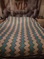 Vintage Gehaakte Deken - Zigzag Patroon, Ophalen of Verzenden, Zo goed als nieuw