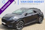 Ford Puma 1.0-125 pk EcoBoost Mild Hybrid ST-Line X AUTOMAAT, Auto's, Ford, Zwart, Met garantie (alle), 1226 kg, Leder en Stof