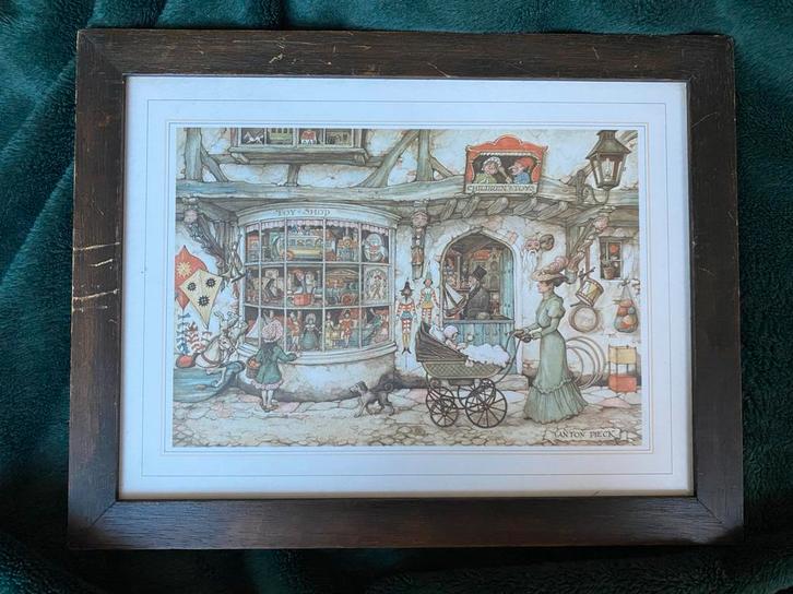 Anton Pieck Print in Houten Lijst, Huis en Inrichting, Woonaccessoires | Schilderijen, Tekeningen en Foto's, Ophalen of Verzenden