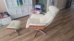 Relaxfateuil/relaxstoel COMFOR incl voetenbank, Huis en Inrichting, Stoelen, Ophalen, Bruin, Leer, Zo goed als nieuw