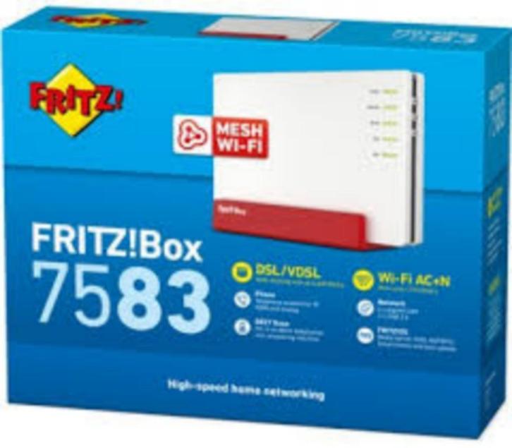 FRITZ!Box 7583 VDSL - Router - Dual-Band - AC WiFi, Computers en Software, Routers en Modems, Nieuw, Router met modem, Ophalen of Verzenden