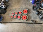 Reebok rep bodypump set 40 kg stang met gewichten schijven, Sport en Fitness, Fitnessmaterialen, Gebruikt, Reebok, Rep set, Halterset